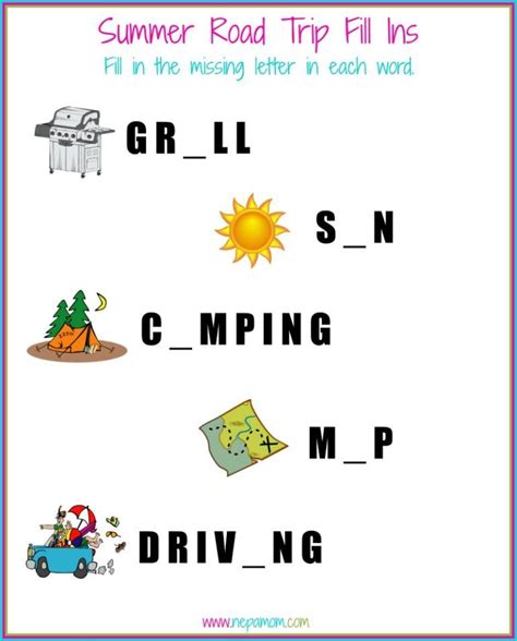 We have made several trips across the country and back with our kids. Summer Road Trip Fill Ins | Printable road trip games ...