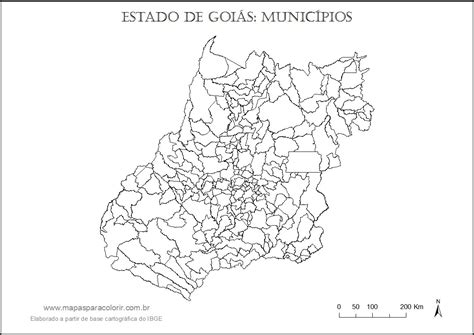 Goias está situada a noroeste de manuel galo. MAPA DE GOIÁS - Mapas para Colorir