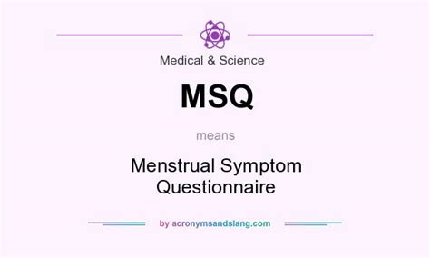 The symptom questionnaire (sq) is a yes/no questionnaire with brief and simple items. MSQ - Menstrual Symptom Questionnaire in Medical & Science ...