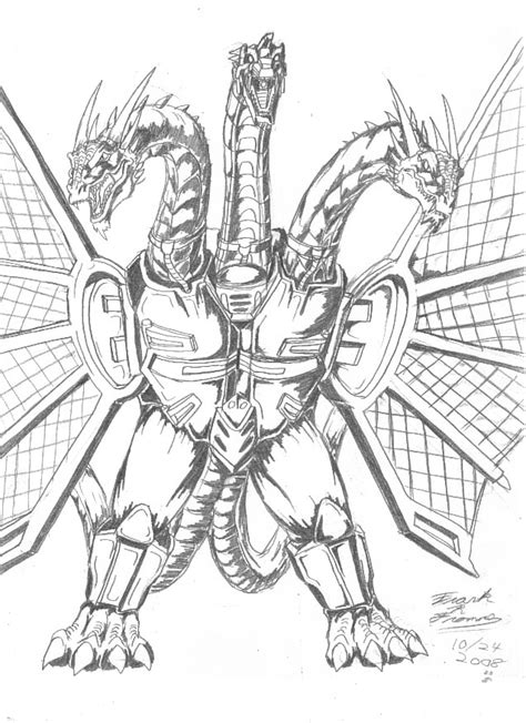 Download and print these godzilla coloring pages for free. Mecha-King Ghidorah sketch by AlmightyRayzilla on DeviantArt