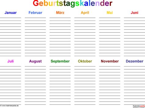 Tolle fotokalender in unterschiedlichen formaten einfach online mit ihren lieblingsfotos gestalten! Geburtstagskalender in Excel zum Ausdrucken (8 Varianten)
