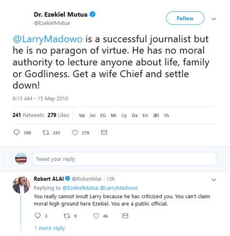 In judaism, christianity, and islam, ezekiel is acknowledged as a hebrew prophet. Drama as Ezekiel Mutua and Larry Madowo tear into each other