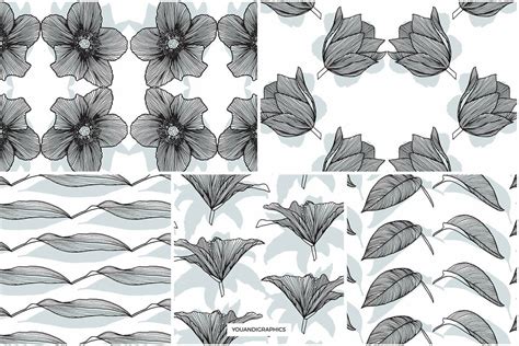 What i love to do, is draw with my paintbrush, rather than with a pencil. Lineart Floral Patterns & Elements | Adobe illustrator ...