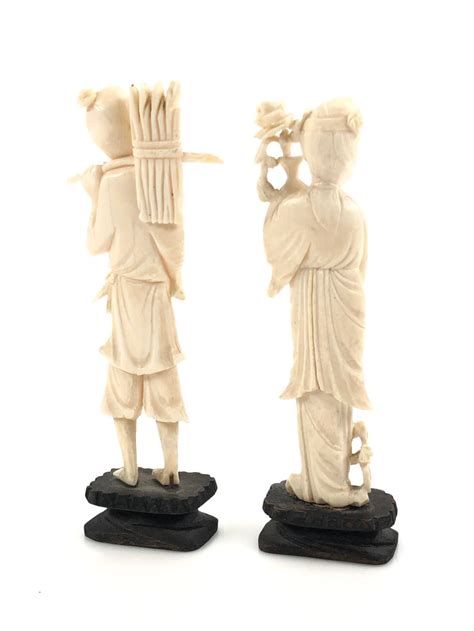 Use them in commercial designs under lifetime, perpetual & worldwide rights. Lot - Atq Hand Carved Bone Asian Male & Female Sculptures