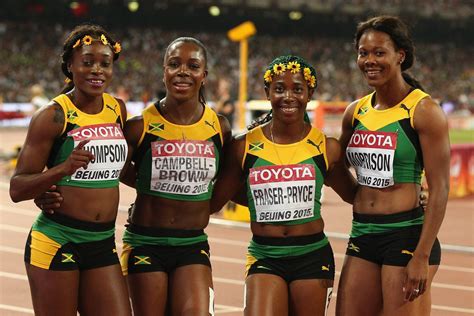 Born 28 june 1992) is a jamaican track and field sprinter specializing in the 100 metres and 200 metres.she completed a rare sprint double, winning gold medals in both events at the 2016 rio olympics, where she added a silver in the 4×100 m relay. Veronica Campbell-Brown, Natasha Morrison, Elaine Thompson ...