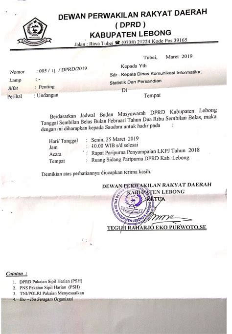 Contoh surat undangan rapat warga dilingkup rt dan rw. Contoh Surat Undangan Rapat Musyawarah Desa