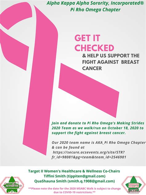 On monday, june 21 at 7:30pm, the world's premiere dancers from nyc and beyond are returning to the stage for a night of live performances to raise money for the american cancer society. Making Strides Against Breast Cancer Walk/Run - Pi Rho Omega
