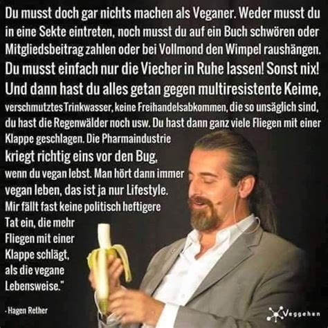 Vegetarier hagen rether über fleisch, klimawandel, ernährungsineffizienz und co2 Hagen Rether vegan Tiere Spruch Zitat #vegetarianquotes ...