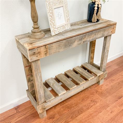 The right console in the right place can. Rustic Barnwood Entry Table | Jane