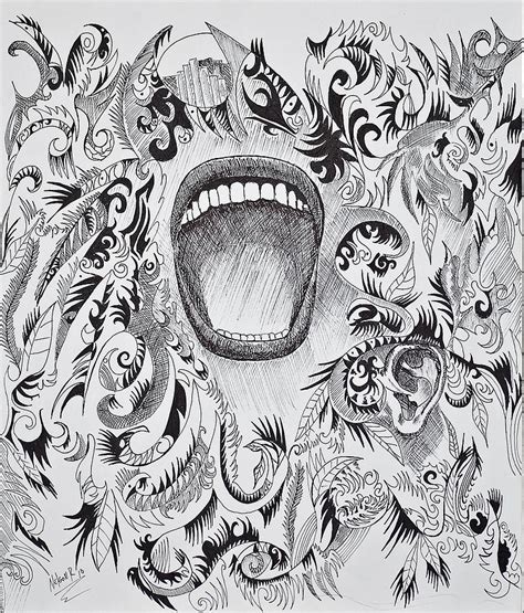 If you are tired of seeing text posts or drawing posts, filter them out in your settings, and report improperly. Scream Drawing by Nelson Rodriguez