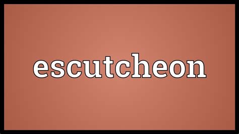 This page is made for those who don't know how to pronounce escutcheon in english. Escutcheon Meaning - YouTube