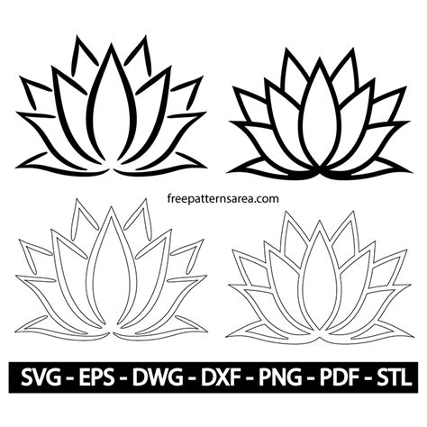 Meaning of Lotus Flower Stencil Vector | FreePatternsArea | Flower stencil, Flower stencil ...