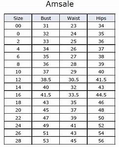 Sizing Chart Bridesmaids Only
