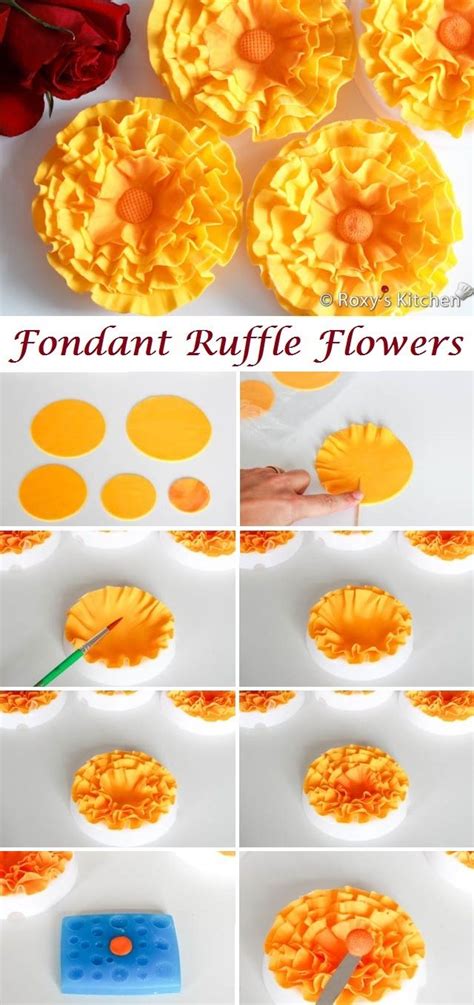 Some form flowers along the cactus ribs or warts. How to Make Fondant Ruffle Flowers - Roxy's Kitchen ...