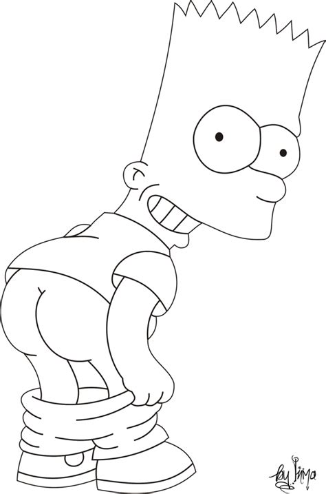 Bart e homer olhando para cima. Desenho Do Simpson