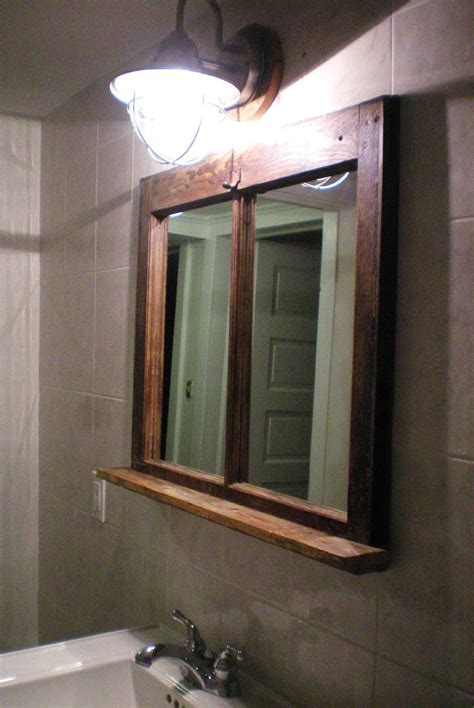 Mirror cabinets for the bathroom have the following strengths. Rustic Bathroom Mirror with Shelf | Shabby chic bathroom ...