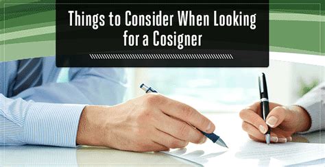 For example, you might need a car loan so that you can purchase a car to remain steadily employed so if you are young or have just started your work history and have never applied for a credit card or loan before, you are unlikely to be able to secure. 5 Things to Consider When Looking for a Cosigner - BadCredit.org