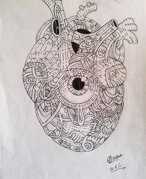Detailed Heart Drawing at GetDrawings | Free download