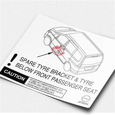 Maybe you would like to learn more about one of these? Sticker Label Caution Tyre Spare Nissan Serena C26 & C27 ...