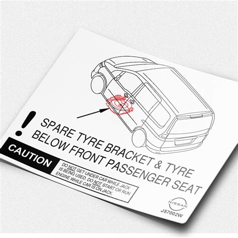 Maybe you would like to learn more about one of these? Sticker Label Caution Tyre Spare Nissan Serena C26 & C27 ...