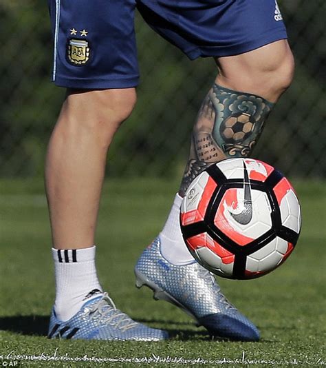 Lionel messi shows off his new leg tattoos during argentina training credit: Lionel Messi wants to end trophy drought with Argentina at ...