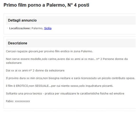 Film per adulti in hd. Si gira il primo film porno a Palermo
