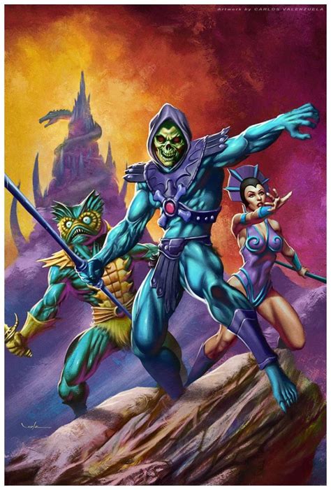 Maybe you would like to learn more about one of these? "Skeletor, Mer-Man and Evil Lyn" by Carlos Valenzuela - He ...