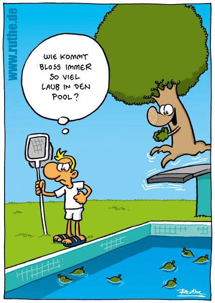 Ein pole und eine frau sind sinnlos besoffen: pool freibad schwimmbad sauber machen laub herbst baum ...