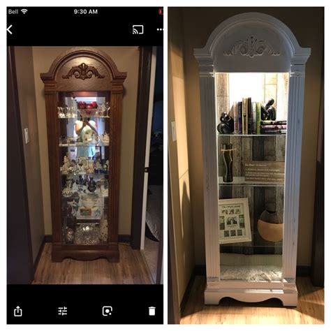 This curio cabinet makeover is a unique piece of furniture that has been given new life. Curio cabinet upgrade | Curio cabinet, Cabinet, Decor