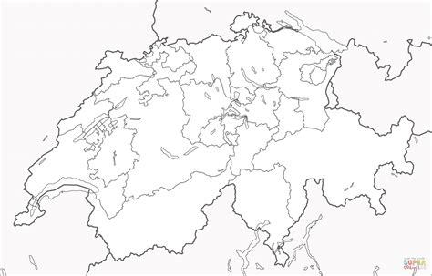 We have coloring pages of the flag of switzerland in a4 size but also in a a3 format. Switzerland Map coloring page | Free Printable Coloring Pages