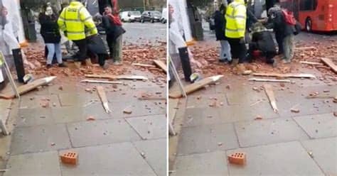 Emergency services removed the construction. Building site COLLAPSES in East London leaving woman ...