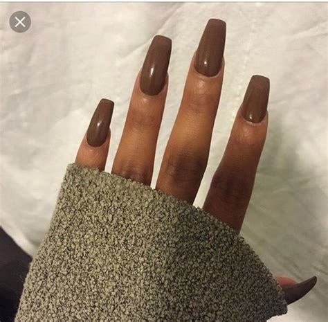 May 9 2020 nothing is nicer than a set of well manicured nails. Ballerina/coffin nails on a darker skin tone | Brown ...