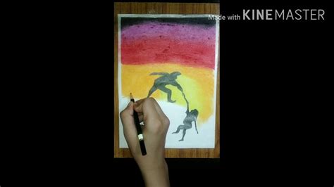 Father and daughter drawing easy step by step. How to Make Oil Pastel Painting of Father & Daughter for ...
