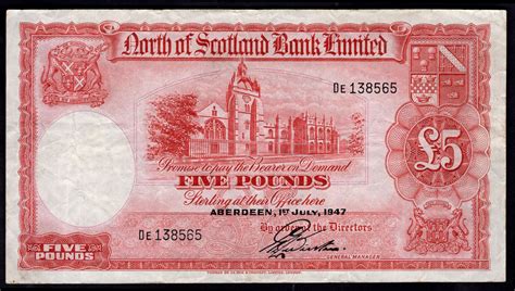 Dein login bei der bank of scotland. North of Scotland Bank Limited. 5 pounds. 1-7-1947. DE ...