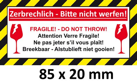 Fragile aufkleber, verpackung aufkleber, zerbrechlich glas zerbrechliche aufkleber. Aufkleber Zerbrechlich - Bitte nicht werfen für kleine ...