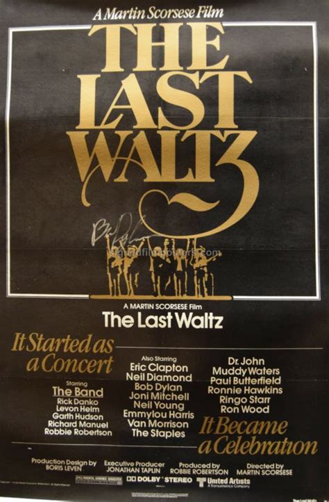 The last waltz was advertised as the band's farewell concert appearance. Martin Scorsese - Signed Autographed Movie Posters