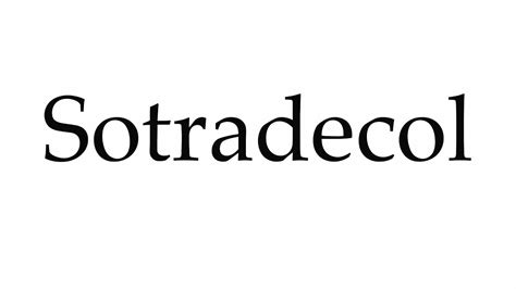 This medication is available as an injectable solution and is not currently covered by medicare. How to Pronounce Sotradecol - YouTube