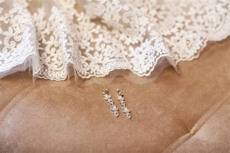 Siete interessati a gioielli per spose? Orecchini Di Nozze Su Un'usura Femminile Della Mano, Prende Gli Orecchini, Le Tasse Della Sposa ...