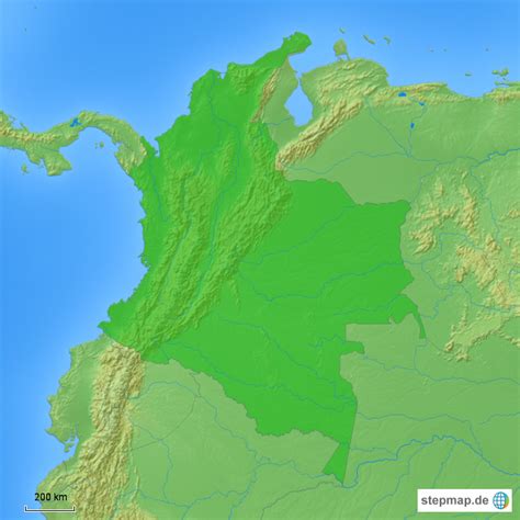 Itm landkarte für kolumbien im maßstab 1:1.400.000, columbia. Kolumbien_JPGG von jpgailer - Landkarte für Südamerika