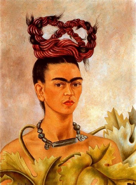 To recreate classical paintings with photography. Frida Kahlo >> selbstportrait mit flechte | (öl, Gemälde ...