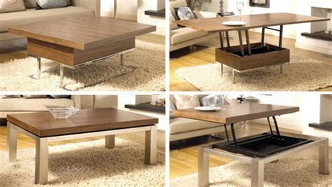 Contemporary square motion storage coffee table 1000mm x 1000mm. Convertible coffee table | Adjustable coffee table ...