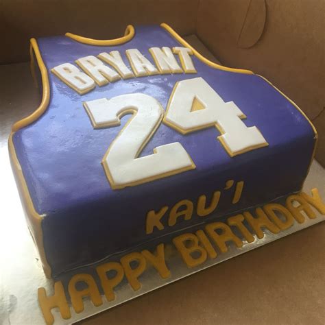 Topped with pictures of kobe bryant. Kobe Bryant jersey cake | Kobe bryant, Jersey, Vehicle logos