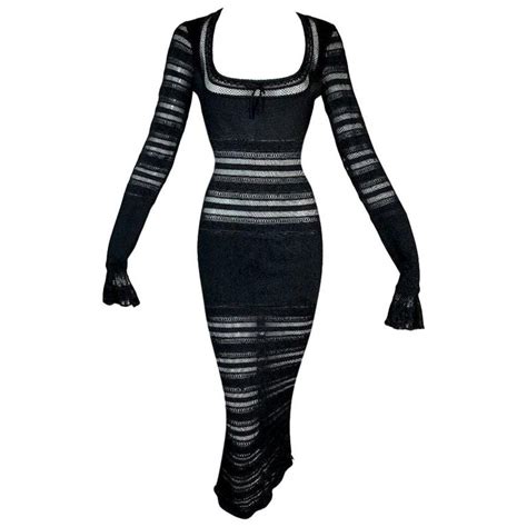 Maybe you would like to learn more about one of these? 1990's Azzedine Alaia Sheer Black Knit Wiggle Bodycon ...