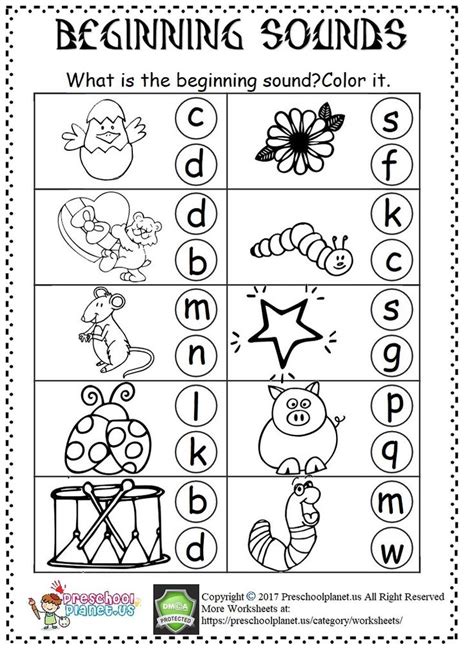 You can also check other letter worksheets from here. Beginning Sound Worksheet in 2020 | Beginning sounds ...