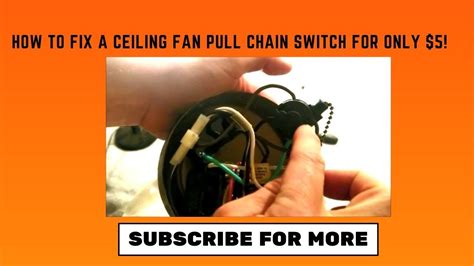 Many components of ceiling fans can be fixed quickly and affordably. Easy pull chain switch repair for ceiling fan for only $5 ...