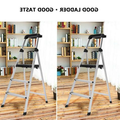 A ladder is a vertical or inclined set of rungs or steps. Folding 3-Step Safety Ladder - Padded Side Handrails