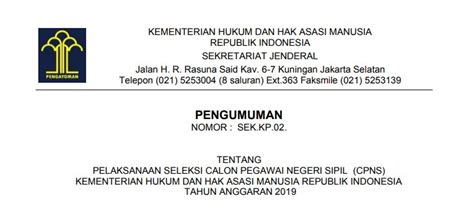 Dikelola biro kepegawaian sekretaris jenderal cpns.kemenkumham.go.id. Syarat dan Formasi CPNS Kemenkumham 2019, Silahkan Lihat Disini - BENDEBESAH.COM