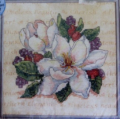 • upload photo or scan in.gif,.jpg,.png,.bmp,.wbmp,.tiff,.psd,.svg, or.pcx. Cherished Magnolia Counted Cross Stitch Kit 72668 ...