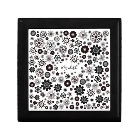 Maybe you would like to learn more about one of these? Black and white floral mandala hippie flowers Name Gift ...