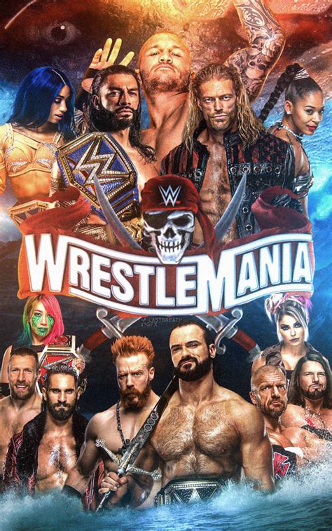 Et with a kickoff show starting one hour earlier at 7 p.m. WWE WrestleMania 37 Custom Poster by LastBreathGFX on ...